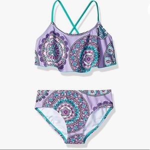 Kanu Surf Girls' Alania Flounce Bikini Beach Sport 2 Piece Swimsuit - Brand new